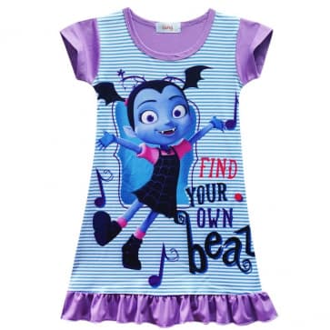 Girls Vampirina Stripes Printed Dress Costume