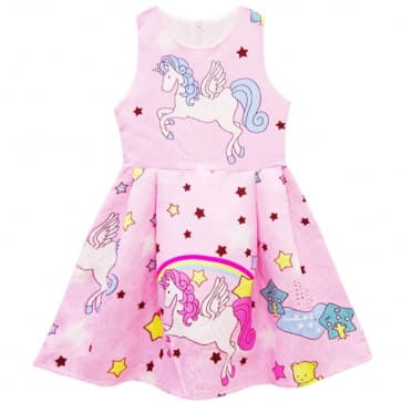 Girls Unicorn Jacquared Printed Dress Costume