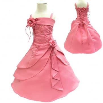Chloe Floral Rhinestones Girls Princess Wedding Dress