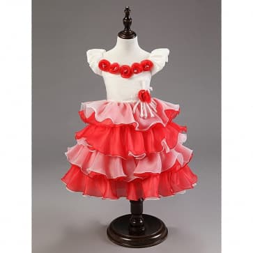 Gaynor Ruffle Cap Sleeve Girls Princess Wedding Dress