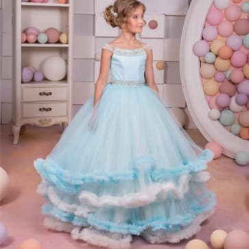 Nayeli Open Back 4 Layers Girls Wedding Princess Tutu Dress