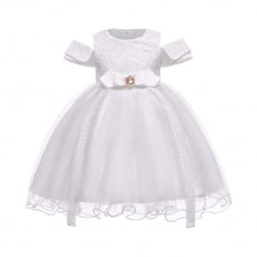 Rani Floral Lace Off Shoulder Girls Princess Wedding Dress