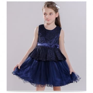 Samia Sleeveless Lace with Sequin Girls Princess Wedding Dress