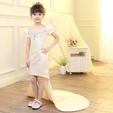 Tanisha Embroidery with Rhinestones Girls Wedding Princess Dress