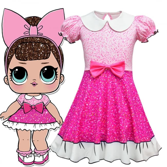 L O L Surprise Fancy Doll Costume For Girls Princess Dress World