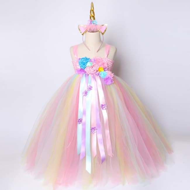 Alanna Unicorn Tutu Pastel Rainbow Girls Princess Dress | Princess ...