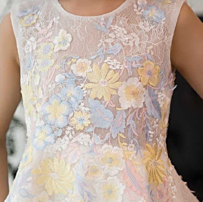 Katrin Floral Lace See-through Girls Wedding Princess Dress | Princess ...