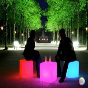 40 cm 16” Outdoor LED Cordless Cube Chair Color Changing Light