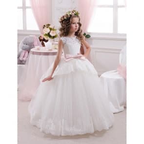 Marla Sleeveless Lace Girls Wedding Princess Dress