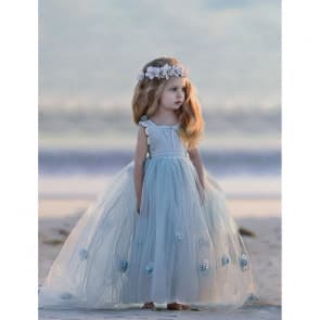 Tillie 3D Flowers Open Back Girls Wedding Princess Tutu Dress