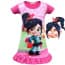 Girls Vanellope Wreck-It Ralph Printed with Ruffle Dress Costume with Masks