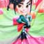 Girls Vanellope Wreck-It Ralph Printed with Ruffle Dress Costume with Masks
