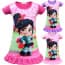 Girls Vanellope Wreck-It Ralph Printed with Ruffle Dress Costume with Masks