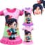 Girls Vanellope Wreck-It Ralph Printed with Ruffle Dress Costume with Masks