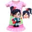 Girls Vanellope Wreck-It Ralph Printed with Ruffle Dress Costume with Masks