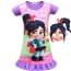 Girls Vanellope Wreck-It Ralph Printed with Ruffle Dress Costume with Masks