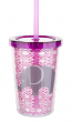 Tanana Cute Iced Drink Tumbler with Sealed Lid and Straw 280ml, 10 oz
