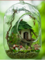 Fairy Tree House DIY Miniature House Model Glass Globe Ornament with Voice Control Led Lights Christmas Gift Idea