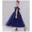 Arin Gold Embroidery Patch Cap Sleeve Girls Princess Wedding Dress