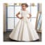 Breeze Floral Embroidery Short Sleeve Girls Wedding Princess Dress