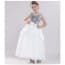 Brenna Silver Sequin Sleeveless Girls Princess Wedding Dress