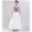 Brenna Silver Sequin Sleeveless Girls Princess Wedding Dress