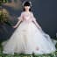 Carol Floral Embroidery Girls Wavy Wedding Princess Dress