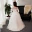 Cleopatra Floral Lace Half Sleeve Girls Princess Wedding Trailing Dress