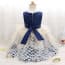 Dionne Navy Dots Printed Sleeveless Girls Princess Wedding Dress