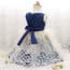Dionne Navy Dots Printed Sleeveless Girls Princess Wedding Dress