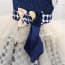 Dionne Navy Dots Printed Sleeveless Girls Princess Wedding Dress