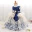 Dionne Navy Dots Printed Sleeveless Girls Princess Wedding Dress