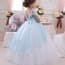 Dorla Floral Crochet Half Sleeve Girls Wedding Princess Tutu Dress