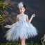 Fallon Grey Swan Cap Sleeve Girls Wedding Princess Tutu Dress