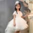 Hillary Floral Lace Short Sleeve Girls Wedding Princess Dress