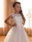 Ivana Floral Lace Cap Sleeve Girls Wedding Princess Dress