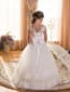 Ivana Floral Lace Cap Sleeve Girls Wedding Princess Dress