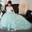 Jamie Floral Lace Short Sleeve Girls Wedding Princess Dress