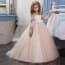 Rabia See-through Long Sleeve Girls Wedding Princess Dress