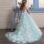Sapphire 3D Butterfly Short Sleeve Girls Wedding Princess Dress