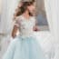 Sapphire 3D Butterfly Short Sleeve Girls Wedding Princess Dress
