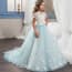 Sapphire 3D Butterfly Short Sleeve Girls Wedding Princess Dress