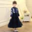 Valentina Floral Embroidery Long Sleeve Girls Wedding Princess Tutu Dress