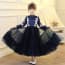 Valentina Floral Embroidery Long Sleeve Girls Wedding Princess Tutu Dress