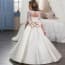 Vivien Floral Lace Half Sleeve with Rhinestone Girls Wedding Princess Dress