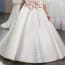 Vivien Floral Lace Half Sleeve with Rhinestone Girls Wedding Princess Dress