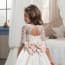 Vivien Floral Lace Half Sleeve with Rhinestone Girls Wedding Princess Dress