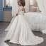 Wilhelmina Lace with Pearl Half Sleeve Girls Wedding Princess Dress