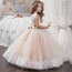 Zuri Floral Crochet with Rhinestones Girls Wedding Princess Dress