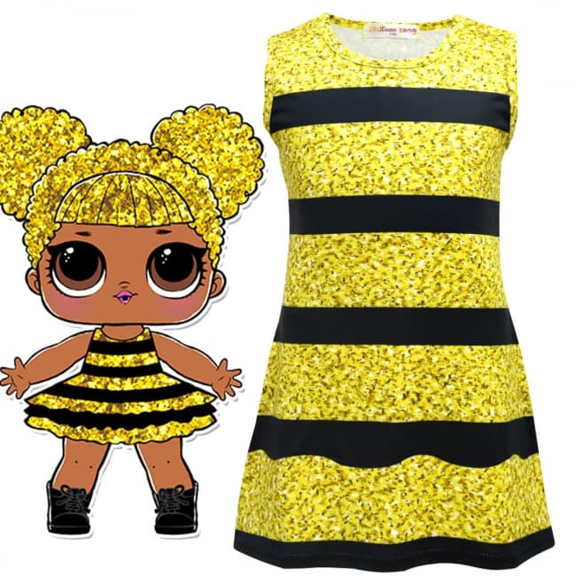 L O L Surprise Queen Bee Doll Costume For Girls Princess Dress